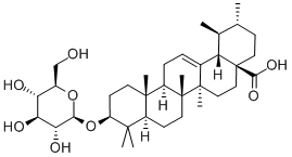 3β-(β-D-Glucopyranosyloxy)urs-12-en-28-oic acid分子式结构图