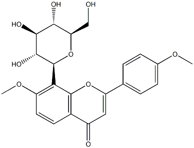 8-β-D-Glucopyranosyl-4',7-dimethoxyflavone分子式结构图