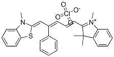 2-[5-(1,3-二氢-1,3,3-三甲基-2H-吲哚-2-亚基)-2-苯基-1,3-戊二烯-1-基]-3-甲基苯并噻唑高氯酸盐分子式结构图