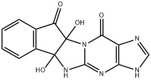 Indeno[1,2:4,5]imidazo[1,2-a]purine-10,12-dione,  3,5,5a,10a-tetrahydro-5a,10a-dihydroxy-分子式结构图