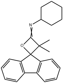 N-Cyclohexyl-3',3'-dimethylspiro[9H-fluorene-9,2'-oxetan]-4'-imine分子式结构图