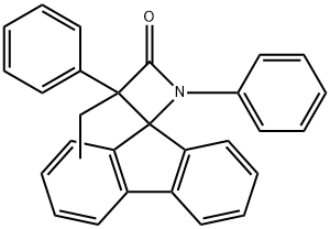 3-Ethyl-1,3-diphenylspiro[azetidine-2,9'-[9H]fluoren]-4-one分子式结构图