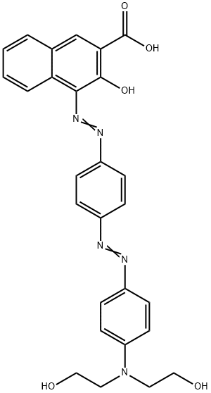 4-[[4-[[4-[双(2-羟乙基)氨基]苯基]偶氮]苯基]偶氮]-3-羟基-2-萘酸分子式结构图