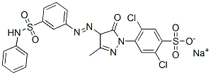 sodium 4-[4-[[3-(anilinosulphonyl)phenyl]azo]-4,5-dihydro-3-methyl-5-oxo-1H-pyrazol-1-yl]-2,5-dichlorobenzenesulphonate分子式结构图