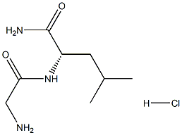 (S)-2-(2-氨基乙酰胺基)-4-甲基戊酰胺盐酸盐分子式结构图