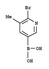 2-溴-3-甲基吡啶-5-硼酸分子式结构图