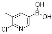 2-氯-3-甲基吡啶-5-硼酸分子式结构图