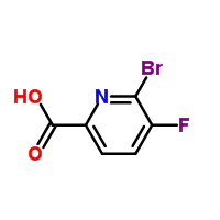 6-溴-5-氟-2-吡啶甲酸分子式结构图