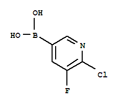 2-氯-3-氟吡啶-5-硼酸分子式结构图