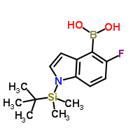 1-叔丁基二甲基硅基-5氟吲哚-4-硼酸分子式结构图