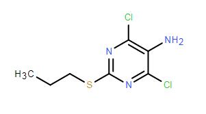 4,6-二氯 -2-(丙硫基)-5-氨基嘧啶分子式结构图