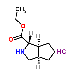 (1S,3aR,6aS)-八氢环戊烯[c]吡咯-1-羧酸乙酯盐酸盐分子式结构图