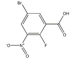 5-溴-2-氟-3-硝基苯甲酸分子式结构图