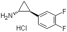 (1R,2S)-REL-2-(3,4-二氟苯基)环丙胺盐酸盐分子式结构图