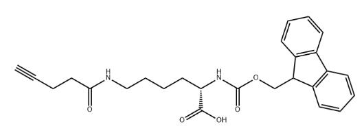 (9H-芴-9-基)甲氧基羰基氨基-6-(戊-4-炔酰胺基)己酸分子式结构图