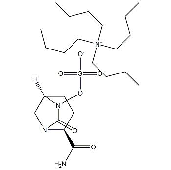 (1R,2S,5R)-2-(氨基羰基)-7-氧代-1,6-二氮杂双环[3.2.1]辛-6-基硫酸酯(四丁基铵)盐分子式结构图