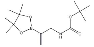 N-BOC-2-(4,4,5,5-四甲基-1,3,2-二氧杂戊硼烷-2-基)烯丙胺分子式结构图