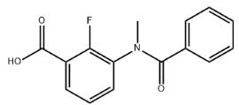 2-氟-3-(N-甲基苯甲酰胺)苯甲酸分子式结构图