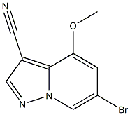 6-溴-4-甲氧基吡唑并[1,5-A]吡啶-3-甲腈分子式结构图