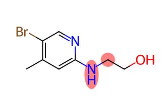 2-((5-溴-4-甲基吡啶-2-基)氨基)乙-1-醇分子式结构图