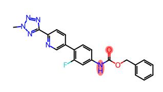 N-[3-氟-4-[6-(2-甲基-2H-四唑-5-基)-3-吡啶基]苯基]氨基甲酸苄酯分子式结构图