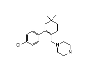 1-[[2-(4-氯苯基)-4,4-二甲基环己-1-烯基]甲基]哌嗪分子式结构图