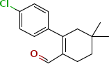 2-(4-氯苯基)-4,4-二甲基-1-环己烯-1-羧醛分子式结构图