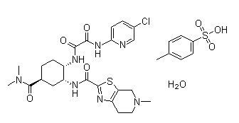 依度沙班对甲苯磺酸盐一水合物分子式结构图