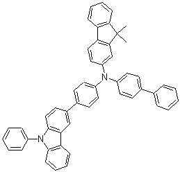 N-联苯-4-基-9,9-二甲基-N-(4-(9-苯基-9H-咔唑-3-基)苯基)-9H-芴-2-胺分子式结构图