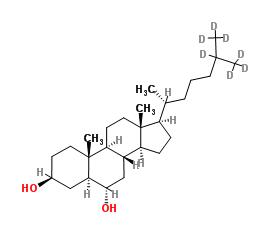 6α-羟基-5α-胆甾烷醇-d7分子式结构图