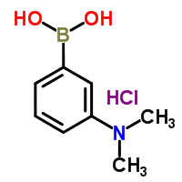 3-(N,N-二甲基氨基)苯基硼酸盐酸盐分子式结构图