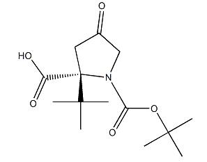 (R)-二叔丁基-4-氧代吡咯烷-1,2-二羧酸酯分子式结构图