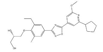 (S)-3-(4-(5-(2-环戊基-6-甲氧基吡啶-4-基)-1,2,4-恶二唑-3-基)-2-乙基-6-甲基苯氧基)丙烷-1,2-二醇分子式结构图