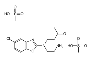 4-[(2-氨基乙基)(5-氯-2-苯并恶唑基)氨基]-2-丁烷酮二(甲烷磺酸盐)分子式结构图