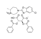 (5R)-4-(5-氯-1,3-苯并恶唑-2-基)-5-甲基-1,4-二氮杂环庚烷-1-(2S,3S)-2,3-二(苯甲酰氧基)丁二酸盐分子式结构图