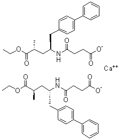 (alphaR,gammaS)-gamma-[(3-羧基-1-氧代丙基)氨基]-alpha-甲基联苯-4-戊酸乙酯钙盐分子式结构图