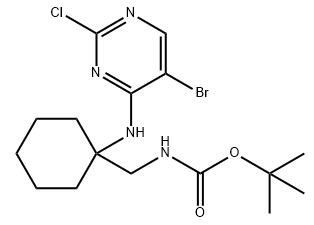 ((1-((5-溴-2-氯嘧啶-4-基)氨基)环己基)甲基)氨基甲酸叔丁酯分子式结构图