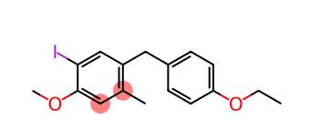 1-(4-乙氧基苄基)-5-碘-4-甲氧基-2-甲基苯分子式结构图