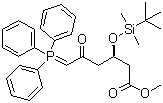 (3R)-叔丁基二甲硅氧基-5-氧代-6-三苯基膦烯己酸甲酯分子式结构图