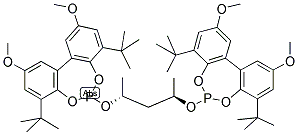 (+)-6,6'-{[(1R,3R)-1,3-二甲基-1,3 基]双(氧)}双[4,8-双(叔丁基)-2,10-二甲氧基-丙二醇分子式结构图