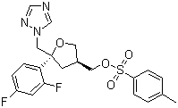 (5R-cis)-甲苯-4-磺酸 5-(2,4-二氟苯基)-5-(1H-1,2,4-三氮唑-1-基)甲基四氢呋喃-3-基甲基酯分子式结构图