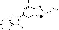 2-正丙基-4-甲基-6-(1'-甲基苯并咪唑-2-基)苯并咪唑分子式结构图