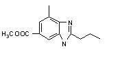 7-甲基-2-丙基-(1H)-苯并咪唑-5-羧酸分子式结构图