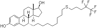 (7A,17B)-7-[9-[(4,4,5,5,5-五氟戊基)硫]壬基]雌甾-1,3,5(10)-三烯-3,17-二醇分子式结构图