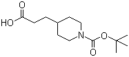 1-叔丁氧羰基-4-哌啶丙酸分子式结构图