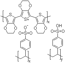 聚(3,4-亚乙二氧基噻吩)-聚(苯乙烯磺酸)分子式结构图