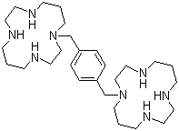 1,1'-[1,4-亚苯基双(亚甲基)]双[1,4,8,11-四氮杂环十四烷]分子式结构图