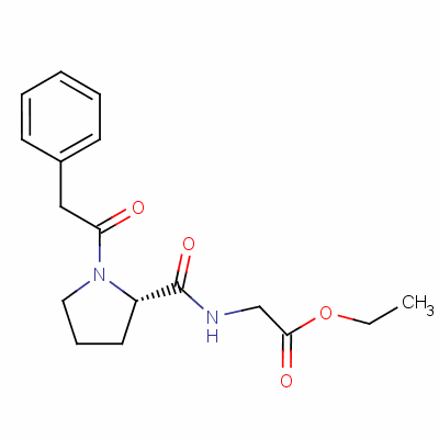 N-(1-(苯基乙酰基)-L-脯氨酰)甘氨酸乙酯分子式结构图