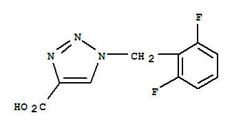 1-(2,6-二氟苄基)-1H-1,2,3-三氮唑-4-羧酸分子式结构图