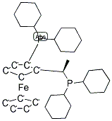 (R)-1-[(S)-2-(二环己基膦基)二茂铁基]乙基二环己基膦分子式结构图